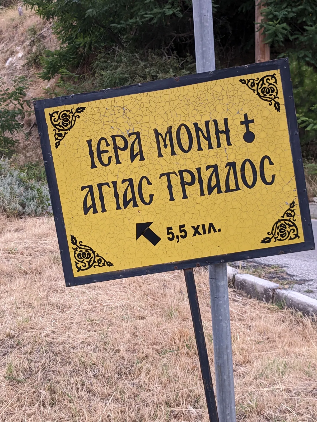 Gentle forest trail in the Olympus foothills near Livadi village