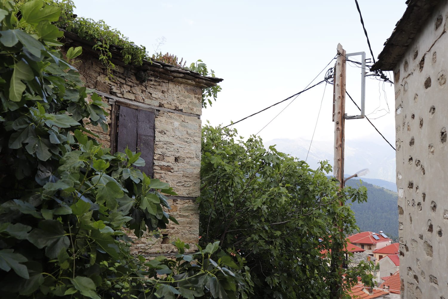 Traditional stone architecture and charming courtyard at Lanari